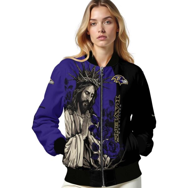 baltimore ravens hands in prayer purple black jacket latest model