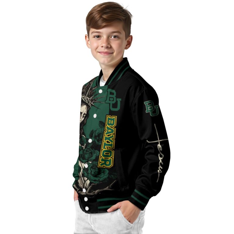 baylor bears hands in prayer green black jacket trendy