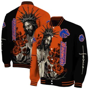 boise state broncos hands in prayer orange black jacket fashion forward