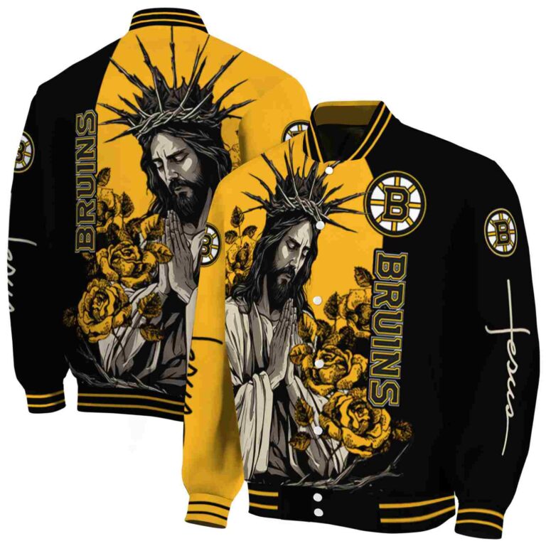 boston bruins hands in prayer gold black jacket fashion forward