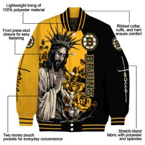 boston bruins hands in prayer gold black jacket new arrival