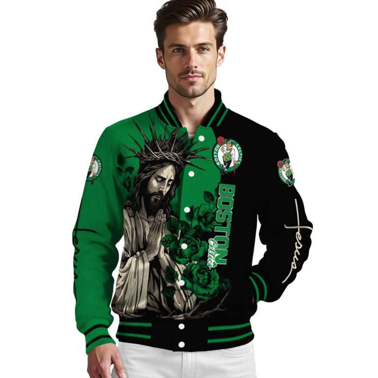 boston celtics hands in prayer green black jacket high quality