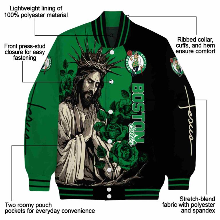 boston celtics hands in prayer green black jacket new arrival