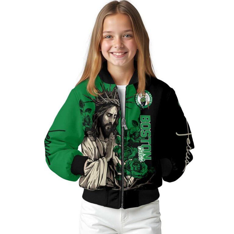 boston celtics hands in prayer green black jacket top rated