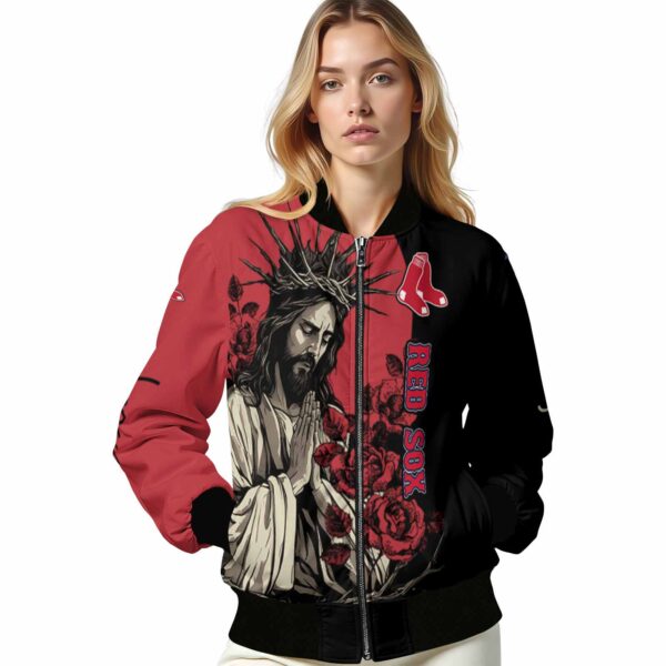 boston red sox hands in prayer red black jacket latest model