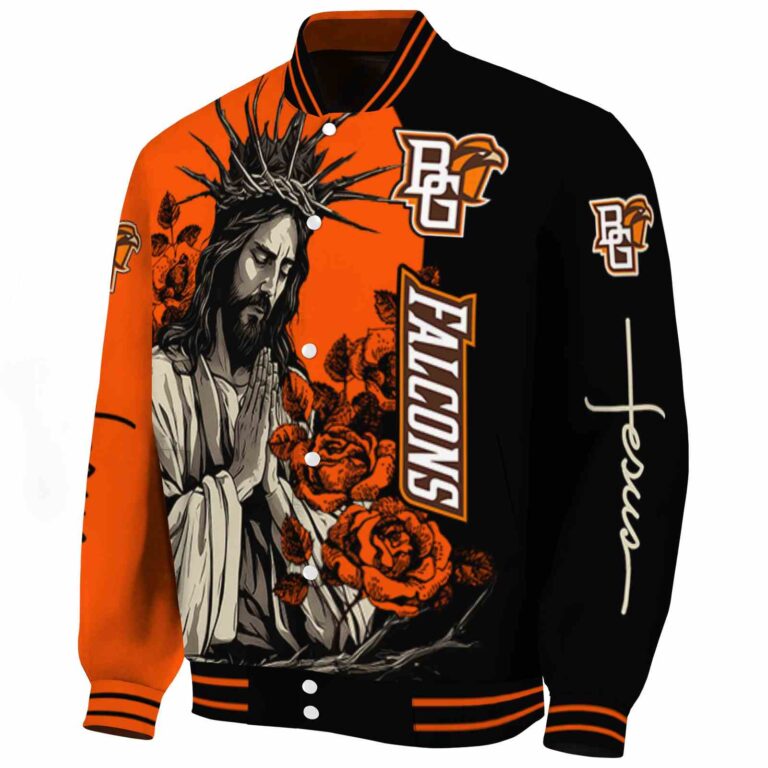 bowling green falcons hands in prayer orange black jacket best selling