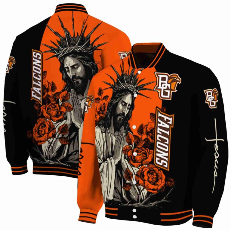 bowling green falcons hands in prayer orange black jacket fashion forward