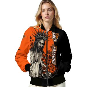 bowling green falcons hands in prayer orange black jacket latest model