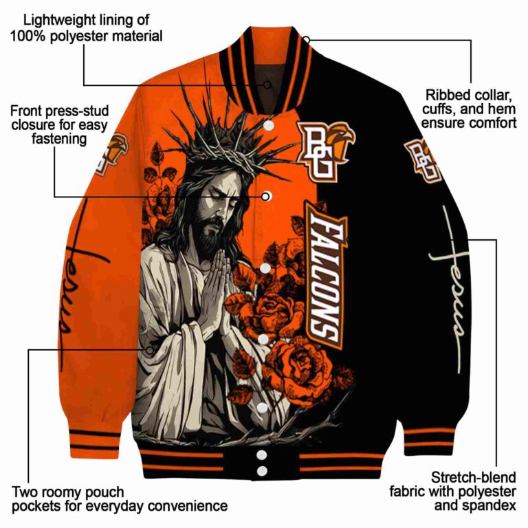 bowling green falcons hands in prayer orange black jacket new arrival