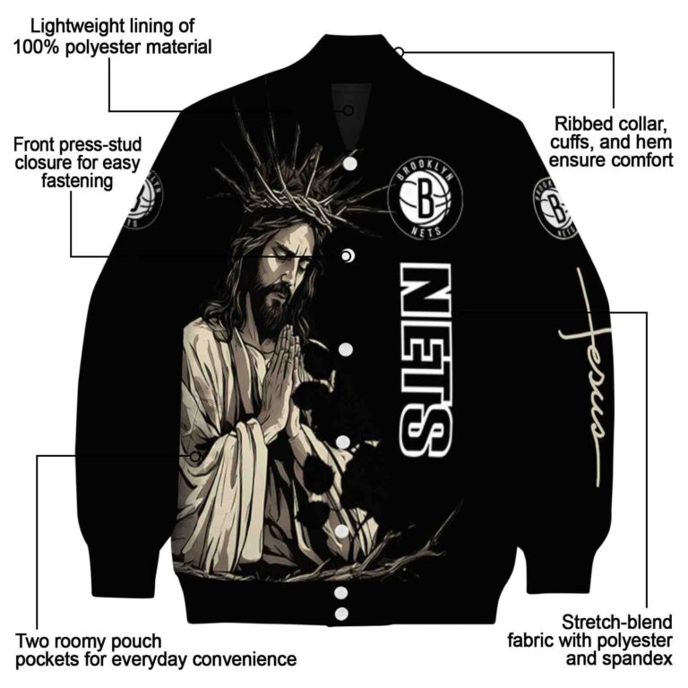 brooklyn nets hands in prayer black jacket new arrival