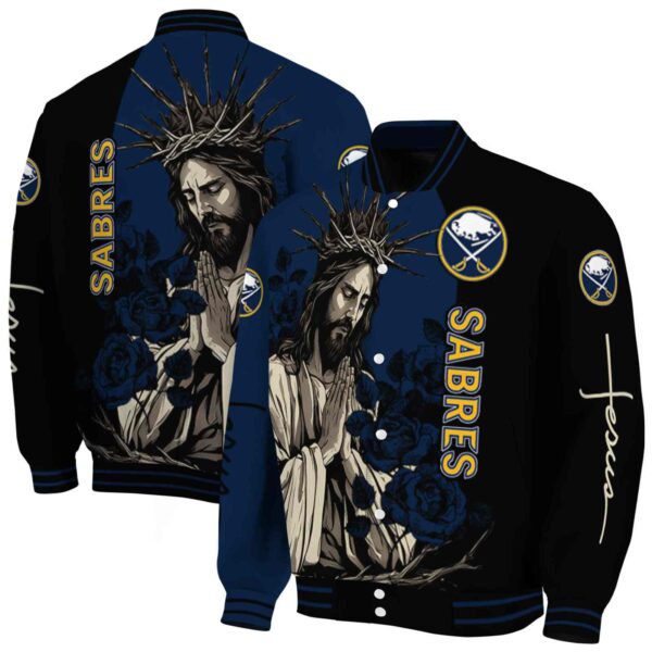buffalo sabres hands in prayer navy blue black jacket fashion forward