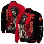 calgary flames hands in prayer red black jacket best selling