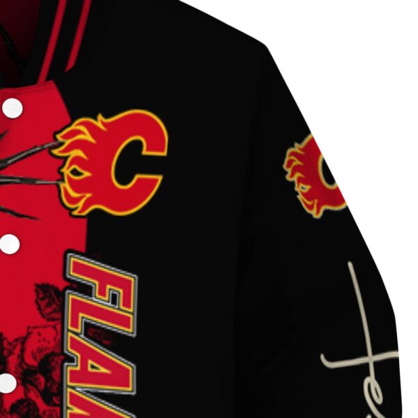 calgary flames hands in prayer red black jacket premium grade