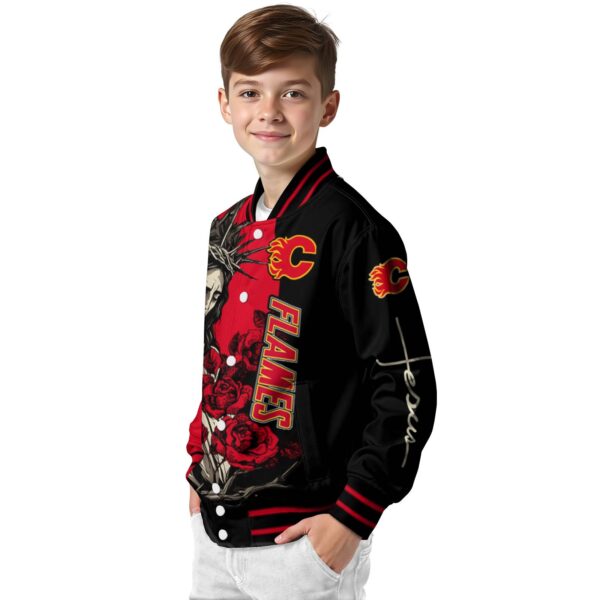 calgary flames hands in prayer red black jacket trendy
