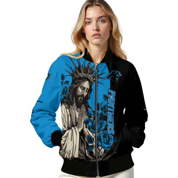 carolina panthers hands in prayer blue black jacket latest model