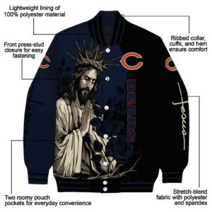 chicago bears hands in prayer blue black jacket new arrival