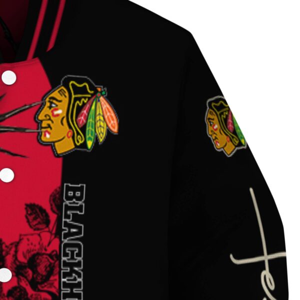chicago blackhawks hands in prayer red black jacket premium grade