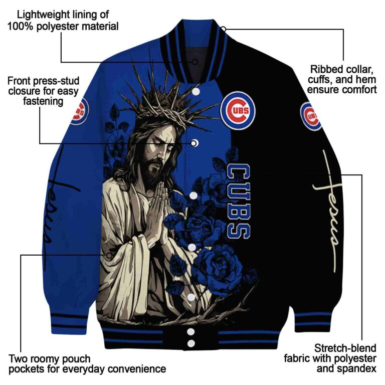 chicago cubs hands in prayer blue black jacket new arrival