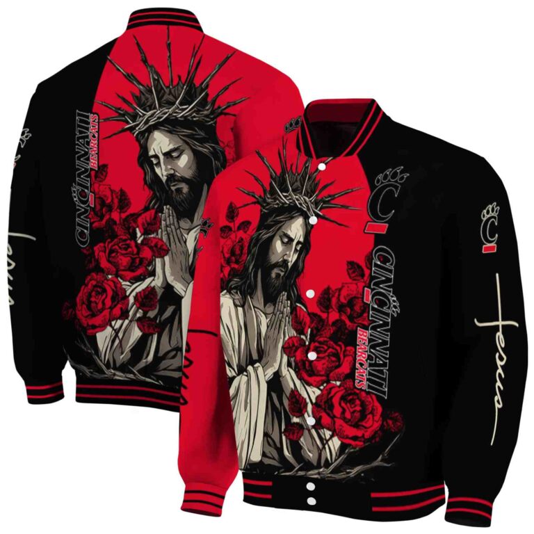cincinnati bearcats hands in prayer red black jacket fashion forward