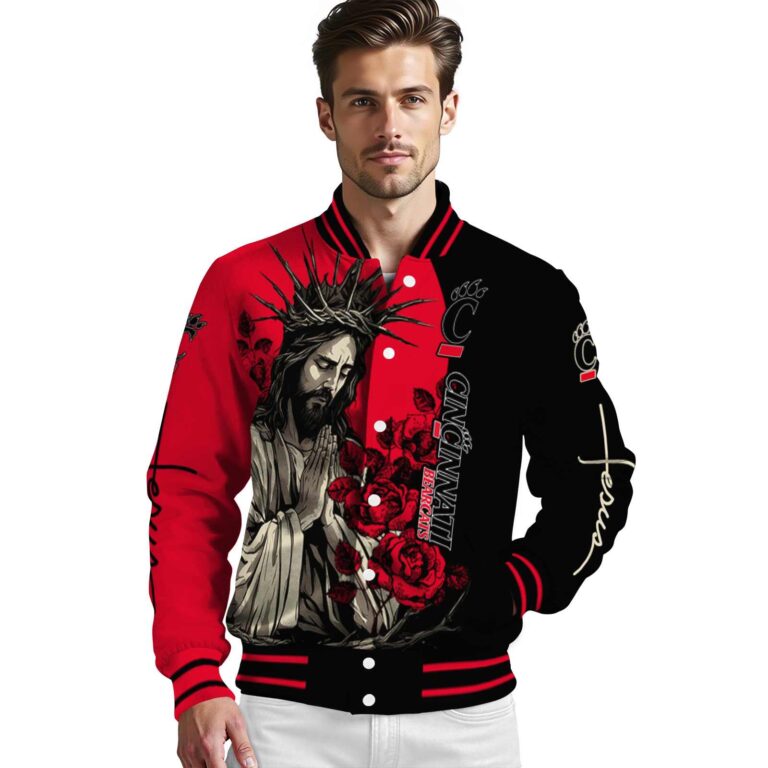 cincinnati bearcats hands in prayer red black jacket high quality