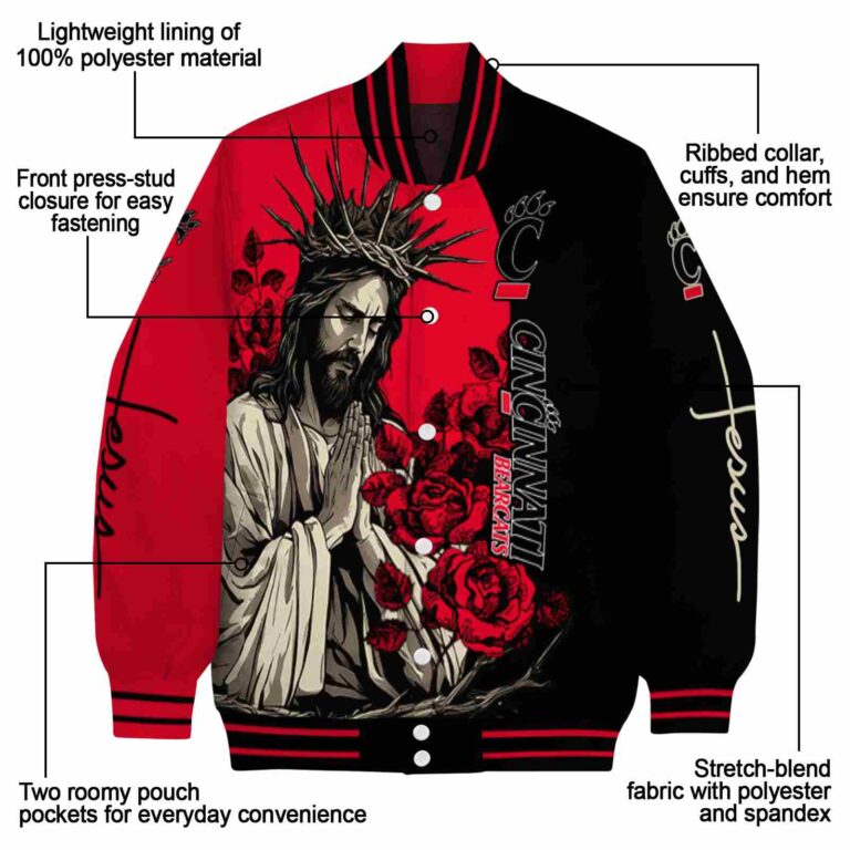 cincinnati bearcats hands in prayer red black jacket new arrival