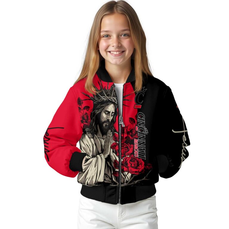 cincinnati bearcats hands in prayer red black jacket top rated