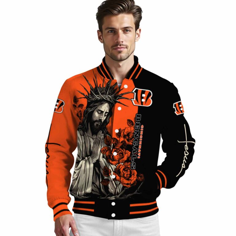 cincinnati bengals hands in prayer orange black jacket high quality