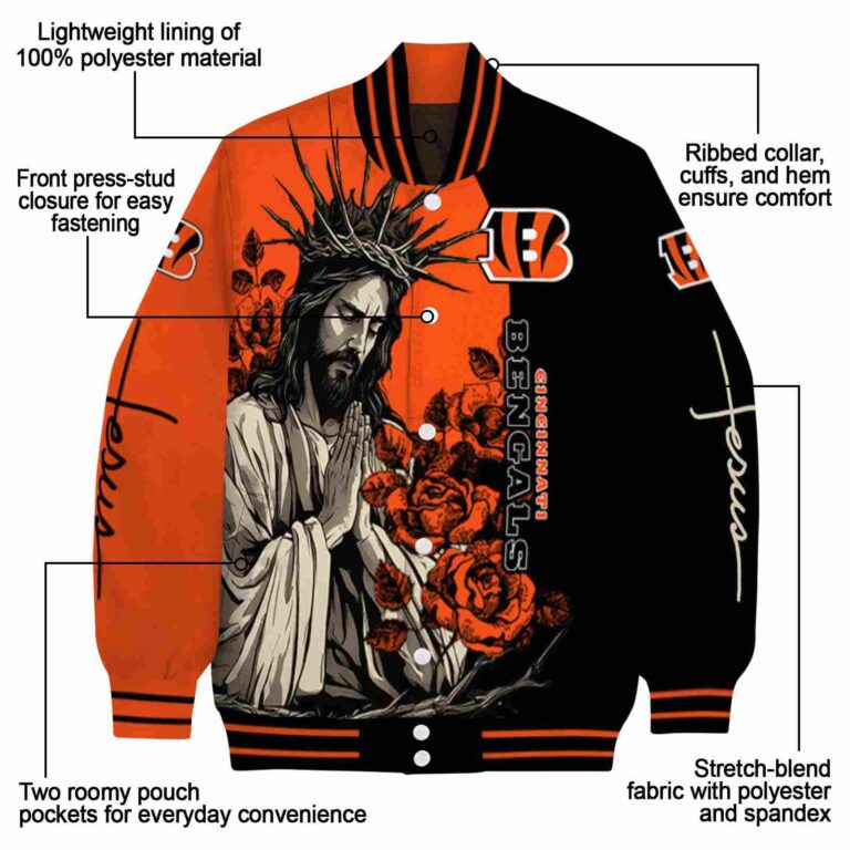 cincinnati bengals hands in prayer orange black jacket new arrival