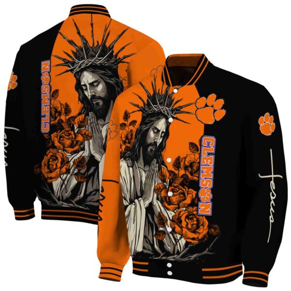 clemson tigers hands in prayer orange black jacket fashion forward