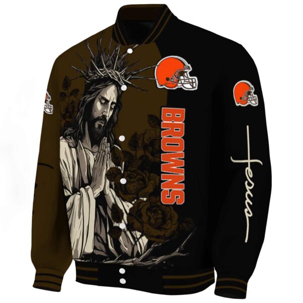 cleveland browns hands in prayer brown black jacket best selling