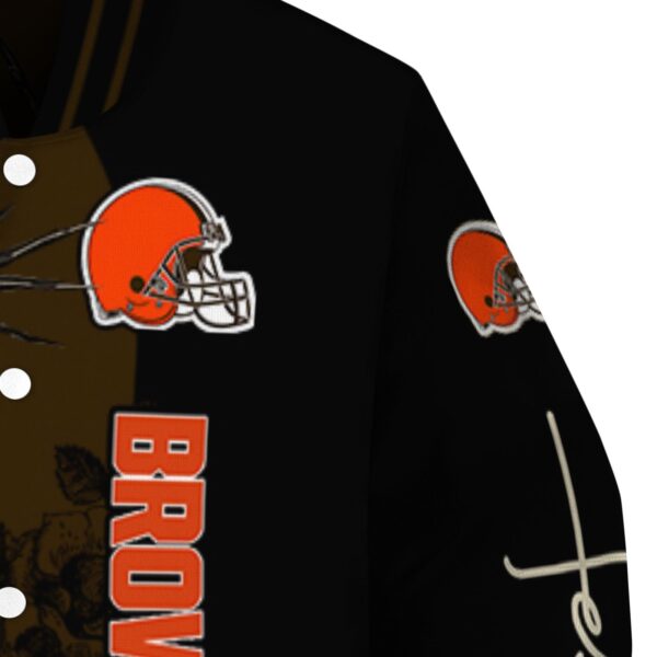 cleveland browns hands in prayer brown black jacket premium grade