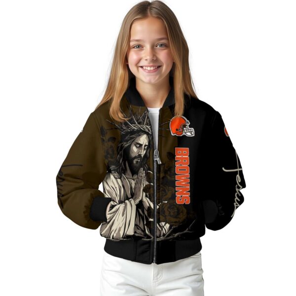 cleveland browns hands in prayer brown black jacket top rated