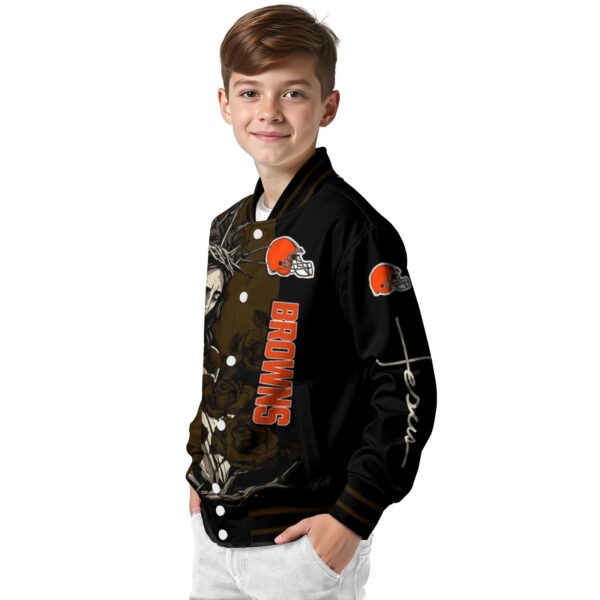 cleveland browns hands in prayer brown black jacket trendy
