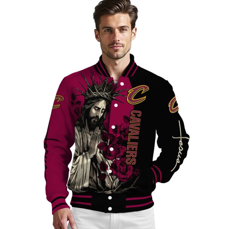 cleveland cavaliers hands in prayer wine black jacket high quality
