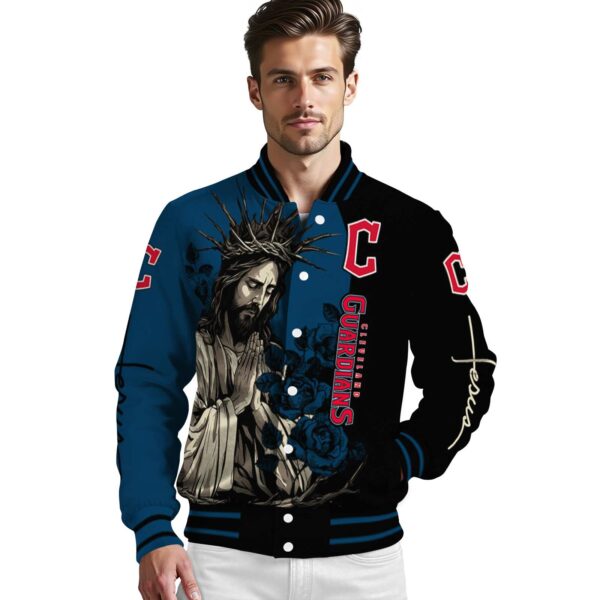 cleveland guardians hands in prayer navy blue black jacket high quality