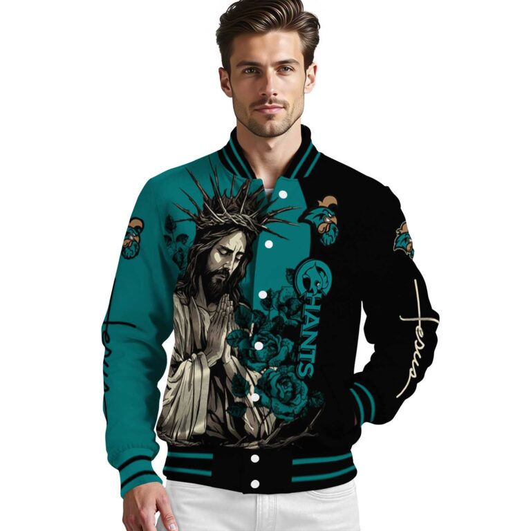 coastal carolina chanticleers hands in prayer green black jacket high quality