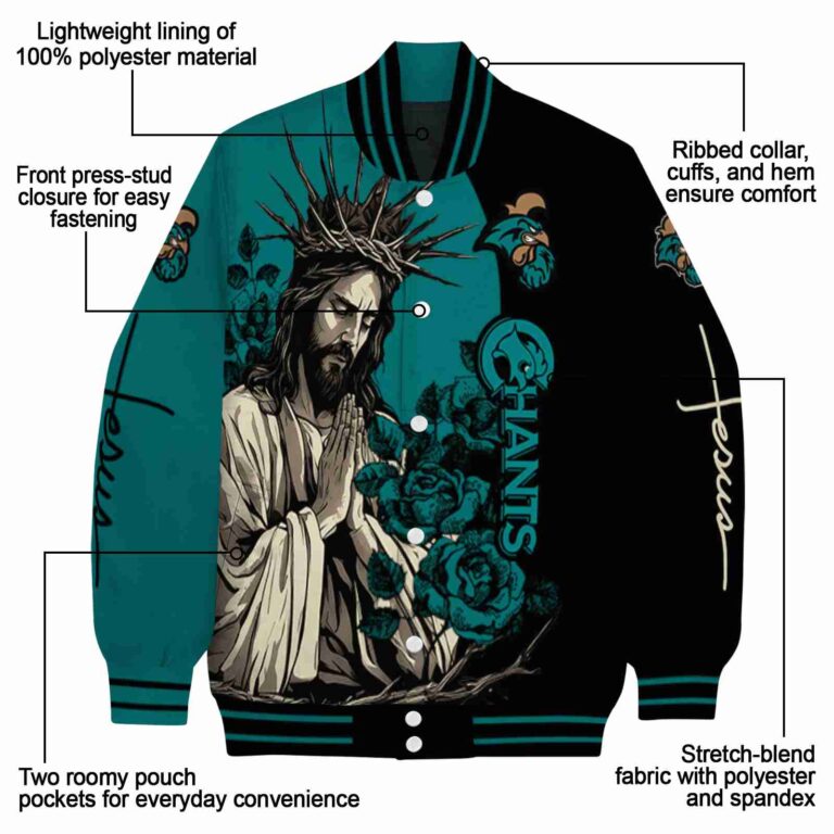 coastal carolina chanticleers hands in prayer green black jacket new arrival