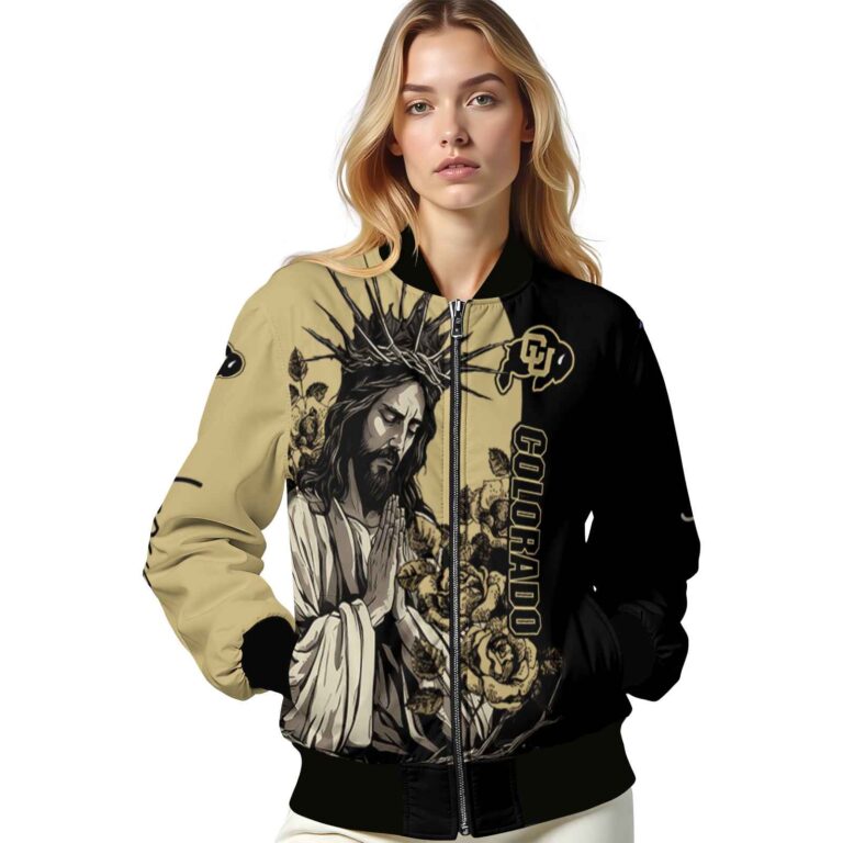 colorado buffaloes hands in prayer gold black jacket latest model