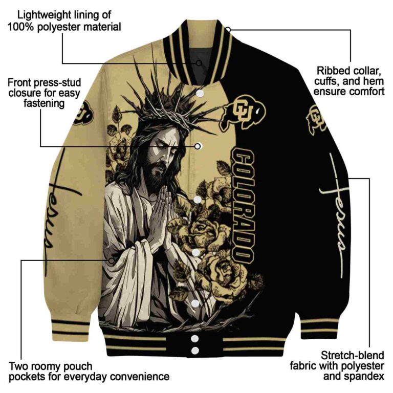 colorado buffaloes hands in prayer gold black jacket new arrival