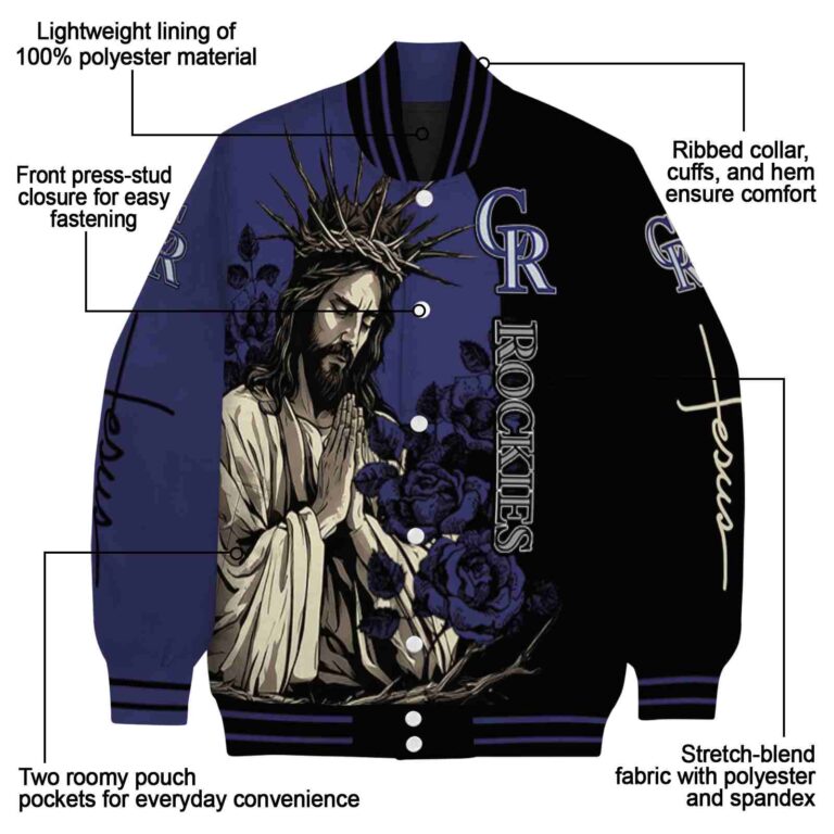 colorado rockies hands in prayer blue black jacket new arrival