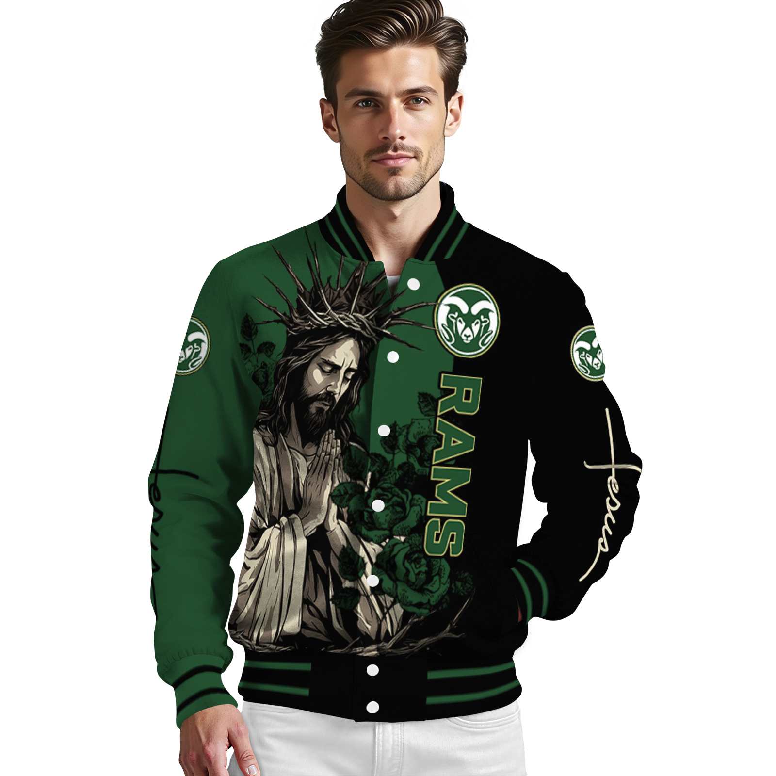 colorado state rams hands in prayer green black jacket high quality colorado state rams hands in prayer green black jacket high quality