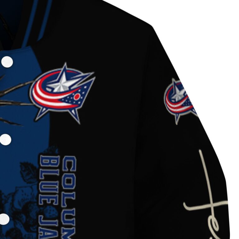 columbus blue jackets hands in prayer navy blue black jacket premium grade