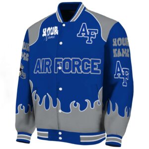custom air force falcons fire graphic blue jacket best selling