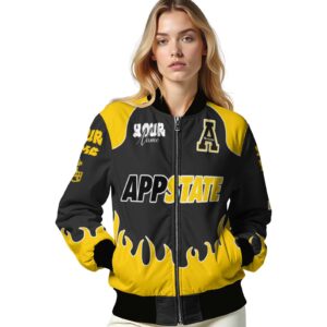 custom appalachian state mountaineers fire graphic black jacket latest model