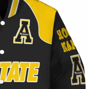 custom appalachian state mountaineers fire graphic black jacket premium grade