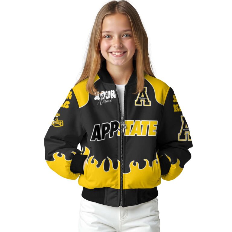 custom appalachian state mountaineers fire graphic black jacket top rated