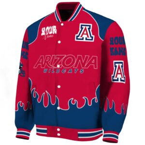custom arizona wildcats fire graphic red jacket best selling
