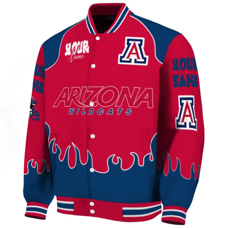 custom arizona wildcats fire graphic red jacket best selling
