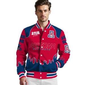 custom arizona wildcats fire graphic red jacket high quality