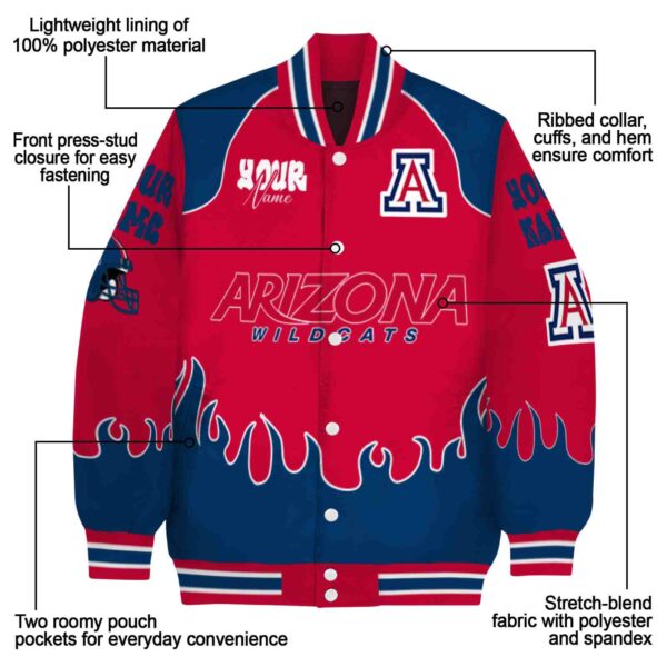 custom arizona wildcats fire graphic red jacket new arrival
